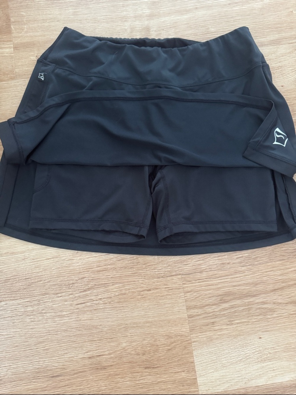 SkirtSports Black Skort with Bright Pink Upper Back Lining - Picture 3 of 7